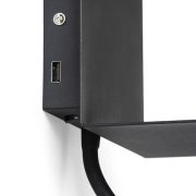 ROSTAM fali lámpa USB-vel fekete 230V LED 2x3W 3000K