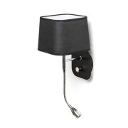 PERTH fali lámpa vel LED ponttal fekete/fekete króm 230V E14 LED 15+3W 30° 3000K
