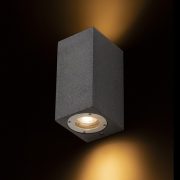 KANE II fali lámpa beton/dekor sötét gránit 230V LED GU10 2x5W IP65