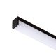 LED PROFILE H felületre szerelhető 1m fekete matt akrilát/alumínium 