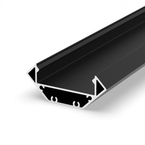 LED PROFILE J felületre szerelhető 1m fekete matt akrilát/alumínium 