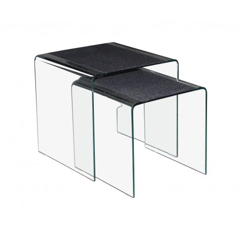 Set of 2 standing smoking tables Solaris tempered glass