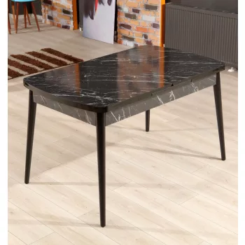 Bendir étkezőasztal, fekete, 132 cm