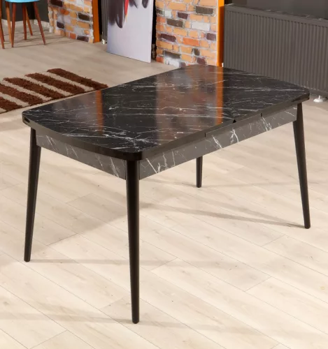 Bendir étkezőasztal, fekete, 132 cm