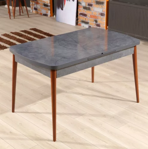 Aris étkezőasztal, antracit-dió, 132 cm