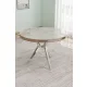 Mos étkezőasztal, fehér márvány-króm, 90 cm