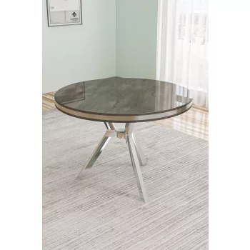 Mos étkezőasztal, antracit-króm, 90 cm