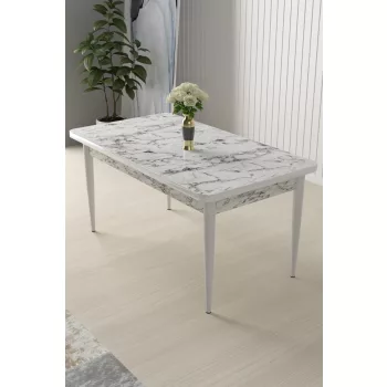 Nil étkezőasztal, fehér márvány-fehér, 110 cm