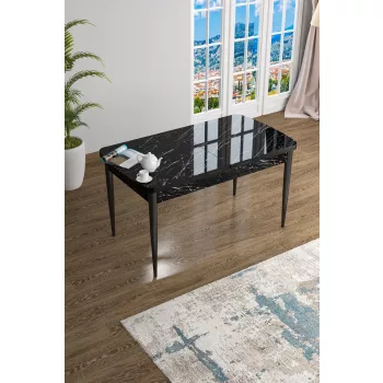 Han étkezőasztal, fekete márvány-fekete, 114 cm