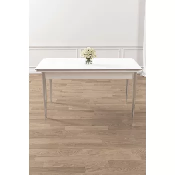 Rewa étkezőasztal, fehér-króm, 110 cm