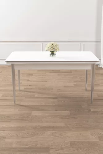 Rewa étkezőasztal, fehér-króm, 110 cm