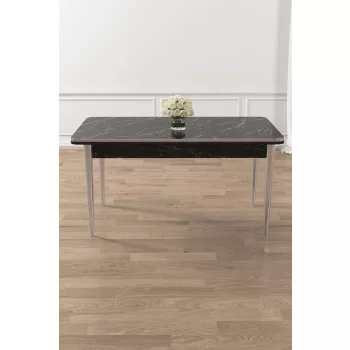 Rewa étkezőasztal, fekete márvány-króm, 110 cm
