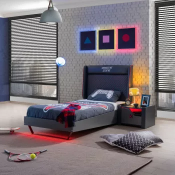 Gaming Zone ágykeret, laminált bútorlap, 100 x 200 cm