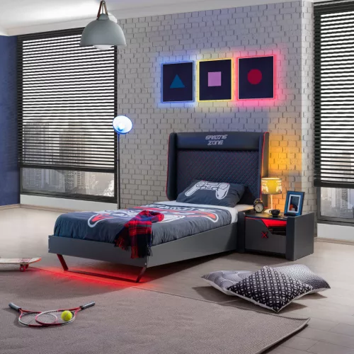 Gaming Zone ágykeret, laminált bútorlap, 100 x 200 cm