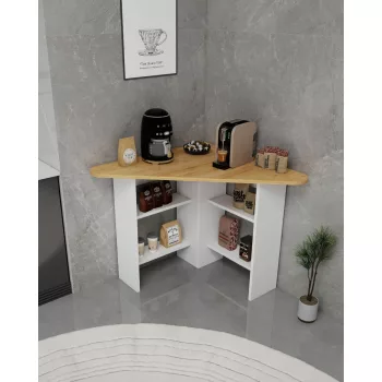 Corner étkezőasztal, zafír tölgy-fehér, 80 cm