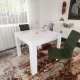 Étkezőasztal, magasfényű fehér, 90 cm
