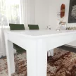 Étkezőasztal, magasfényű fehér, 120 cm