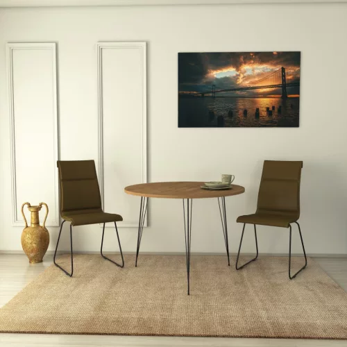 Sandalf étkezőasztal, kaukázusi tölgy, 90 x 75 x 90 cm
