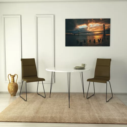 Sandalf étkezőasztal, fehér, 90 x 75 x 90 cm
