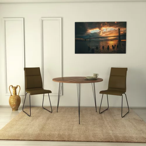 Sandalf étkezőasztal, dió, 90 x 75 x 90 cm