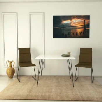 Sandalf Square étkezőasztal, fehér, 90 x 75 x 90 cm