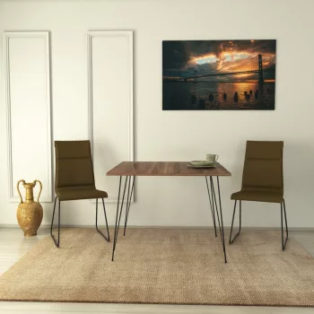 Sandalf Square étkezőasztal, dió, 90 x 75 x 90 cm