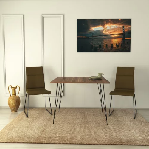 Sandalf Square étkezőasztal, dió, 90 x 75 x 90 cm