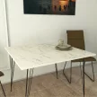 Sandalf Square étkezőasztal, laminált bútorlap, 90 x 75 x 90 cm – Sandalf Square - Marmo