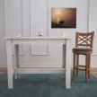 Barra étkezőasztal, magasfényű fehér, 120 cm