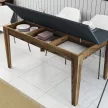 Milan étkezőasztal, dió-antracit, 145 cm