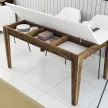 Milan étkezőasztal, dió-fehér, 145 cm – TR845HCT1402
