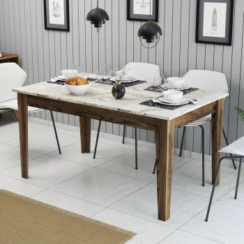 Milan étkezőasztal, dió-fehér, 145 cm – TR845HCT1403