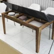 Milan étkezőasztal, dió-fekete, 145 cm