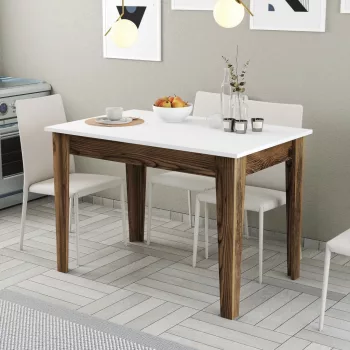 Kiev étkezőasztal, dió-fehér, 110 cm – TR845HCT2102