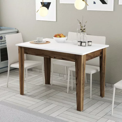 Kiev étkezőasztal, dió-fehér, 110 cm – TR845HCT2102