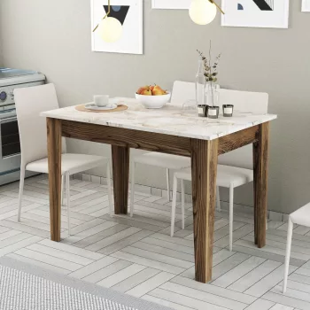 Kiev étkezőasztal, dió-fehér, 110 cm – TR845HCT2103