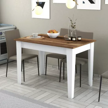 Kiev étkezőasztal, dió-fehér, 110 cm – TR845HCT2108