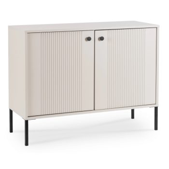   Komód 104 cm méretben, kétajtós, bordázott kivitelben, kaszmir színben SOFT