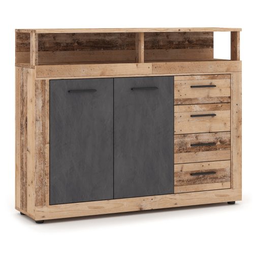 BLAGO MIDI A komód 119,6 cm natúr tölgy/fekete