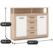 BLAGO MIDI B komód 119,5 cm sonoma tölgy/fehér