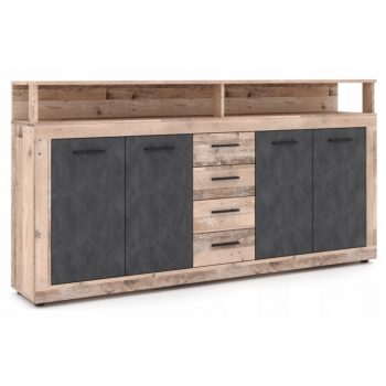 BLAGO komód 190 cm natúr tölgy/fekete