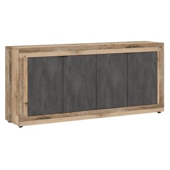 BLAGO komód 180 cm fekete/natúr tölgy