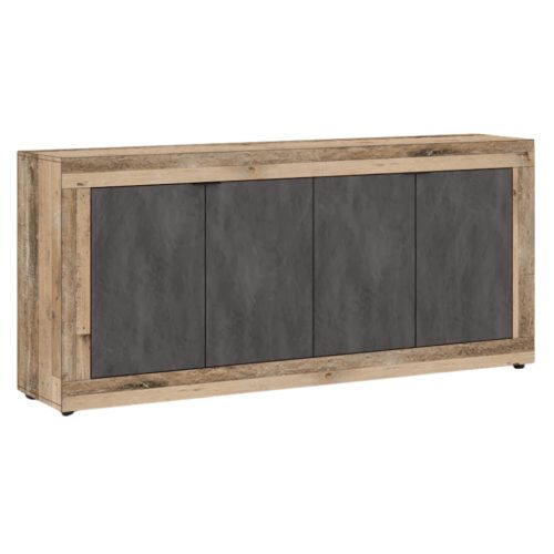 BLAGO komód 180 cm fekete/natúr tölgy