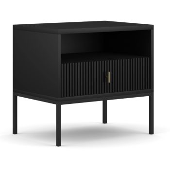  Éjjeliszekrény bordázott kivitelben, fekete színben MARCOS