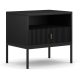 Éjjeliszekrény bordázott kivitelben, fekete színben MARCOS