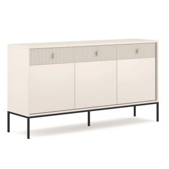   Komód 154 cm széles, bordázott fronttal kasmír színben – MARCOS