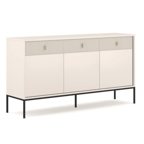 Komód 154 cm széles, bordázott fronttal kasmír színben – MARCOS