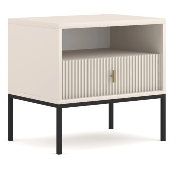   Éjjeliszekrény bordázott kivitelben, kasmír színben MARCOS