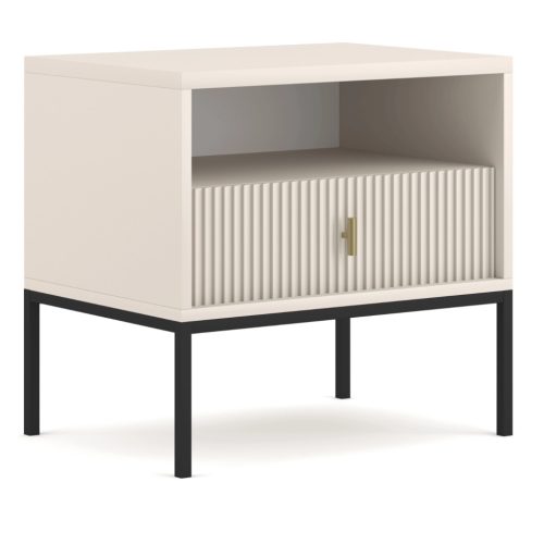 Éjjeliszekrény bordázott kivitelben, kasmír színben MARCOS