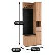 PARMA Hallway Furniture Set 80 cm Artisan Oak/Graphite